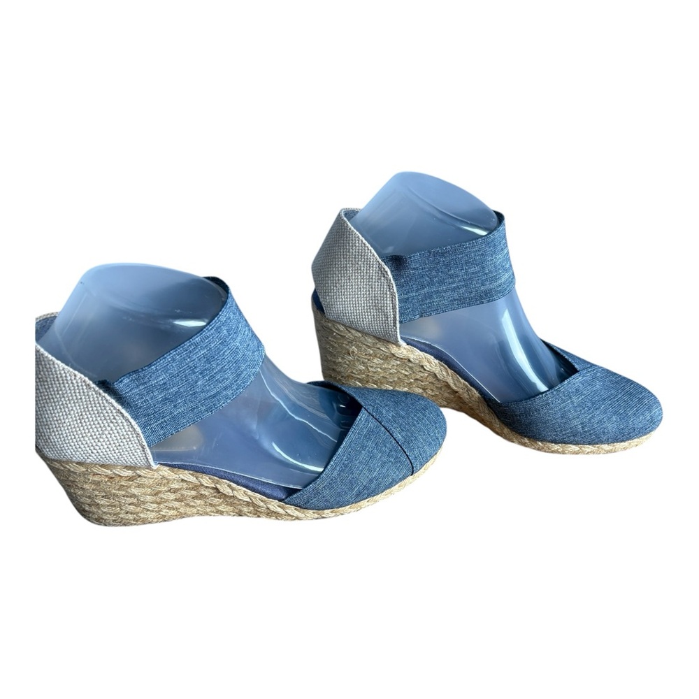 Chaps Denim Blue Wedge Espadrilles
